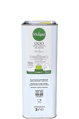 Olio &quot;MELQART&quot; 
olio extravergine di oliva - BIOLOGICO - 100% Siciliano 2023-2024 in latta da litri 3