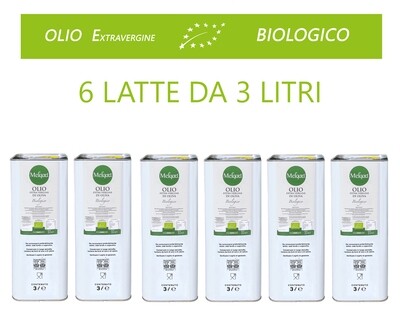 ---&quot;SPEDIZIONE GRATUITA&quot; --- 6 latte da 3 litri di Olio extravergine di oliva &quot;MELQART&quot; 100% Siciliano 2023-24 
BIOLOGICO