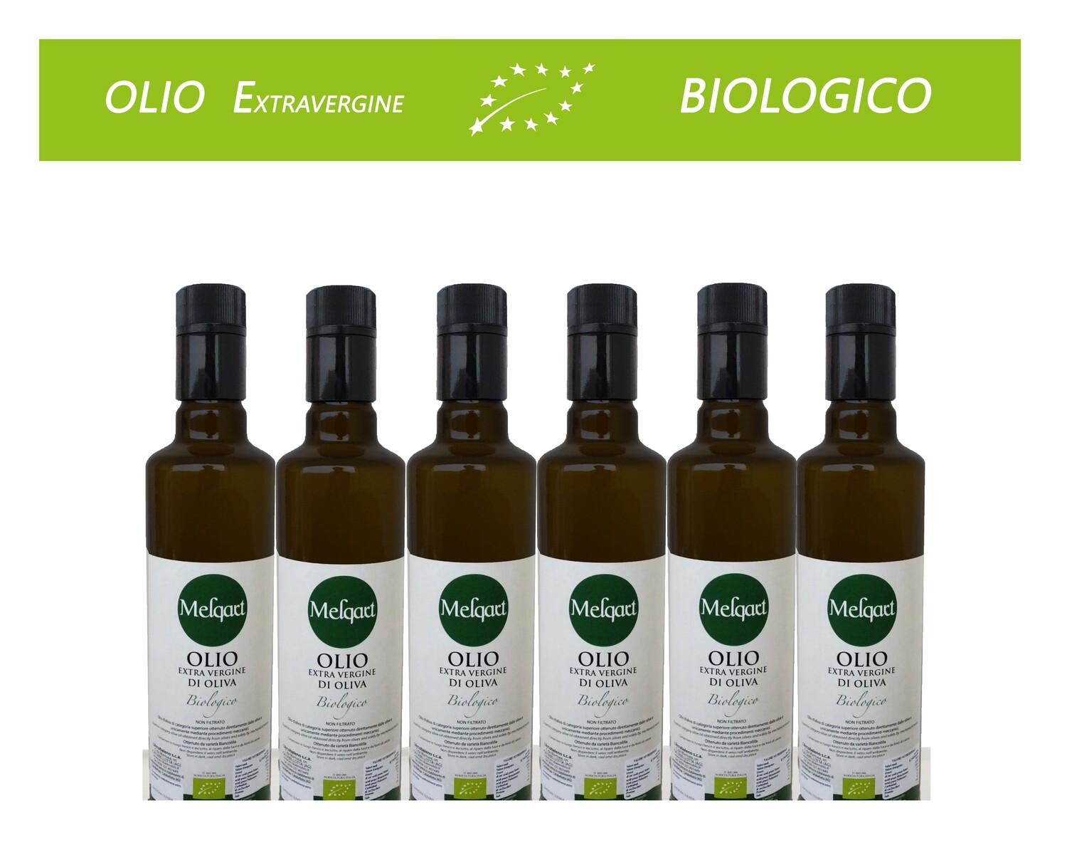---&quot;SPEDIZIONE GRATUITA&quot; --- 6 bottiglie da 0,50 litri di Olio extravergine di oliva &quot;MELQART&quot; 100% Siciliano 2024-25  BIOLOGICO