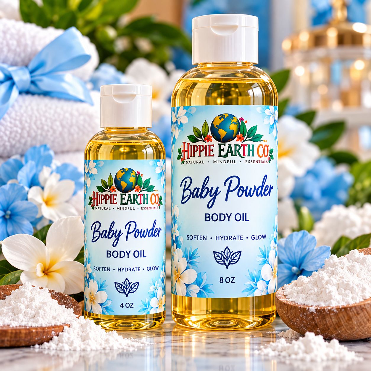 BABY POWDER BODY OIL 4 oz 8 oz