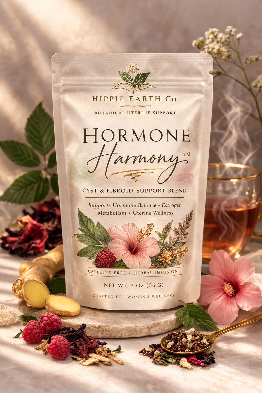 Hippie Earth Co – Hormone Harmony Tea Cyst &amp; Fibroid Support Blend 4 oz