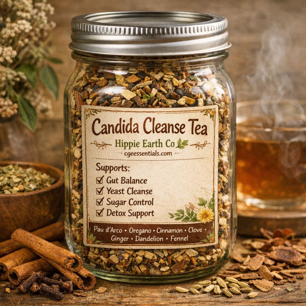 Candida Cleanse Tea – Herbal Gut Reset Blend | Hippie Earth Co 4oz