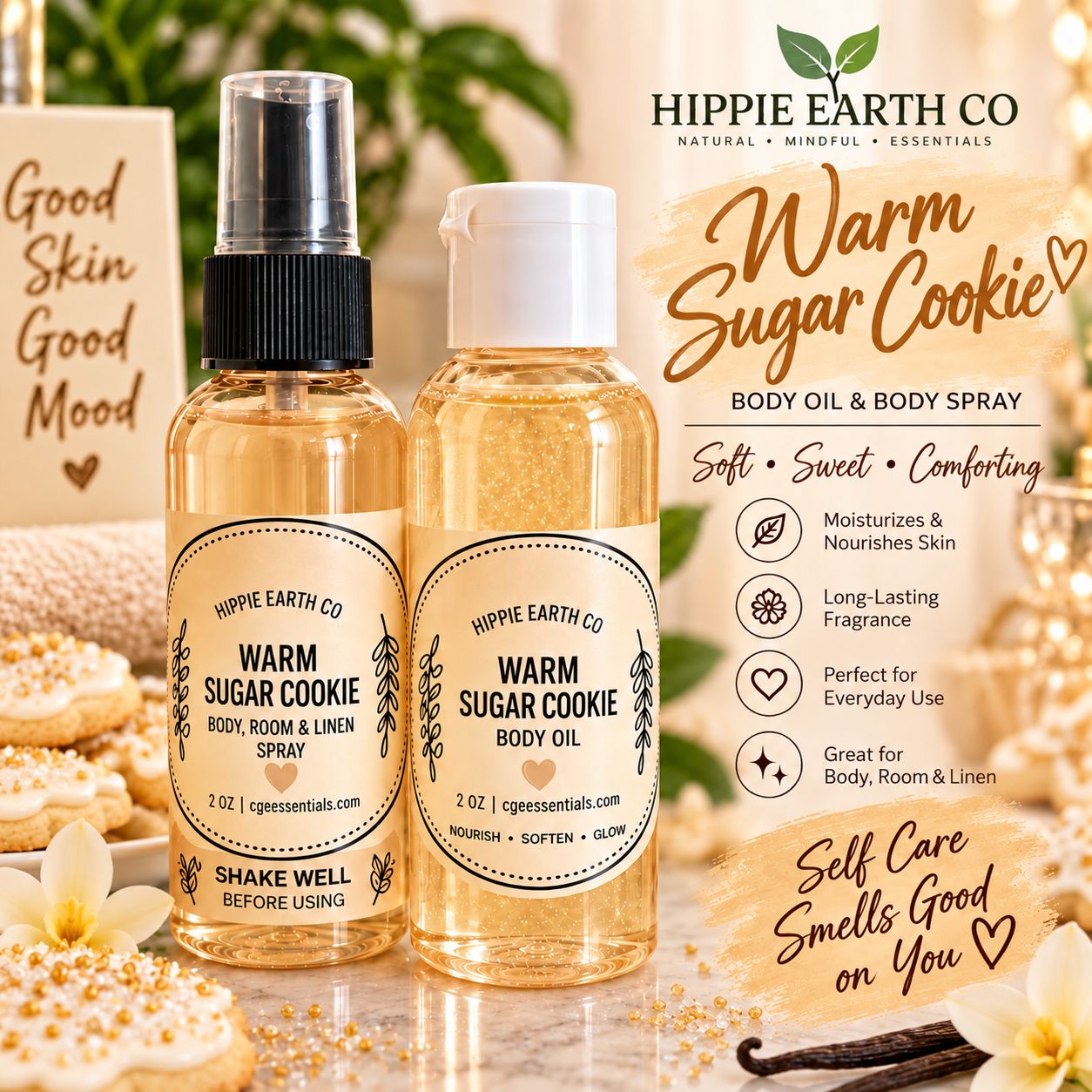 Hippie Earth Co. Body Oil &amp; Body Spray Duo