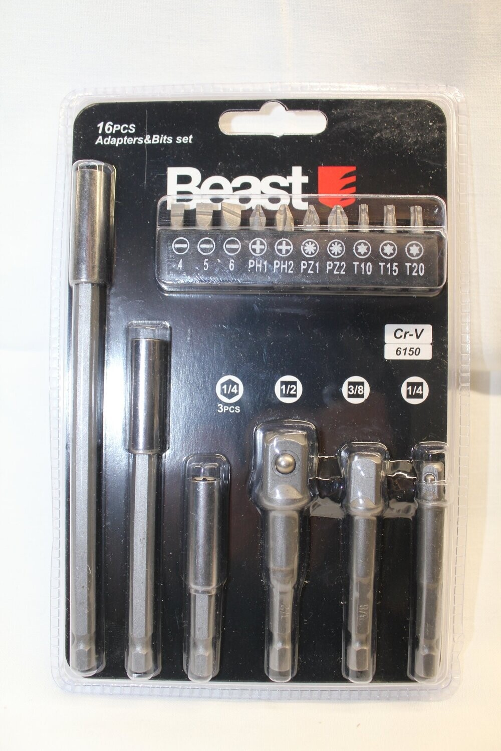 16 tlg. Nuss Set Bithalter Nussadapter 1/4" 3/8" 1/2" Stecknuss Adapter Bits