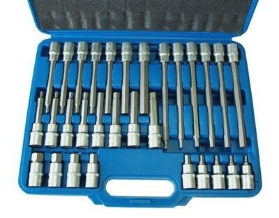 SECHSKANT BITS 1/2 Innensechskant 5-19mm Kurz-Lang 30tlg. CRV Bit Nuss SECHSKANT BITS 1/2 Innensechskant 5-19mm Kurz-Lang 30tlg. CRV Bit Nuss