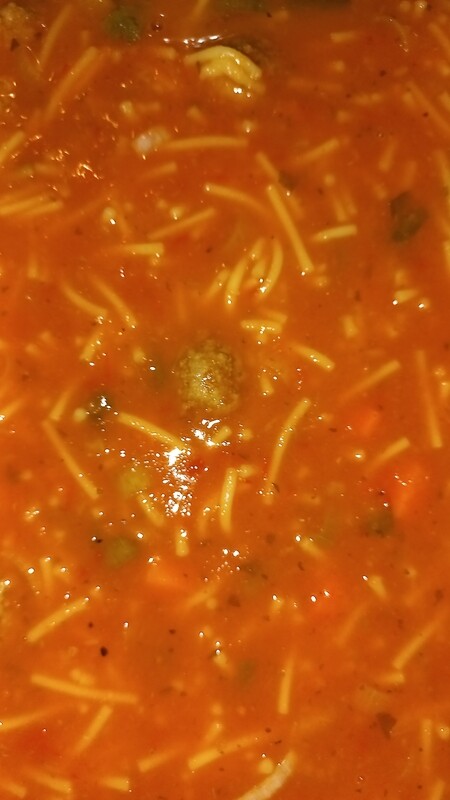 Tomaten groentesoep met balletjes 1pers. portie "diepvries"