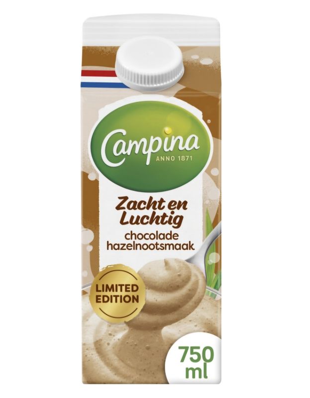 Campina luchtige chocolade hazelnoot toetje 1liter tht4/10
