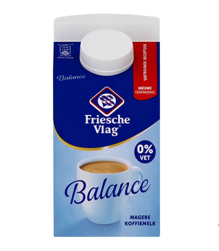 Friesche vlag Koffiemelk balans 0% vet 466ml tht06/11