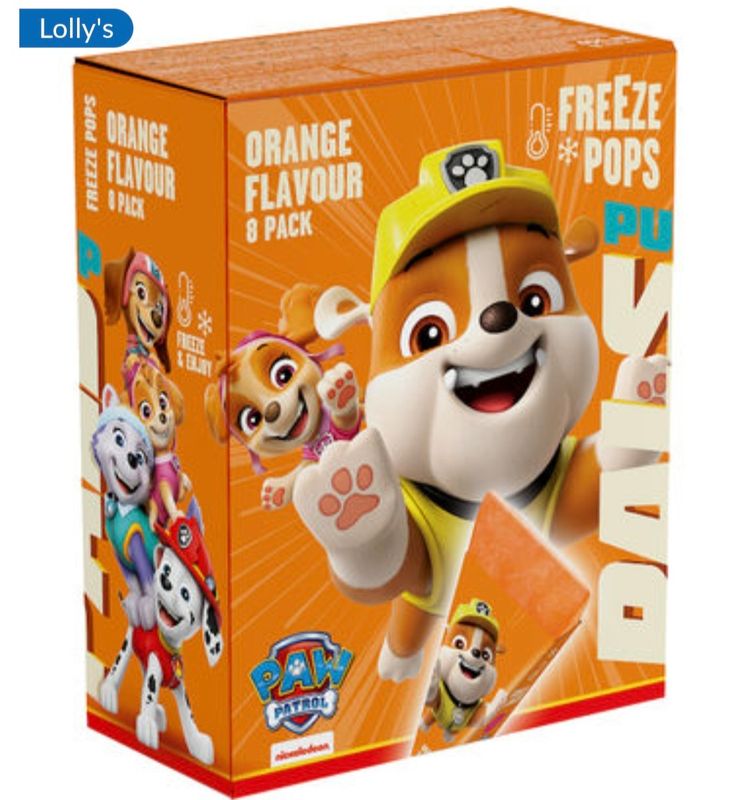Paw patrol Orange ijs freez pops 8stuks