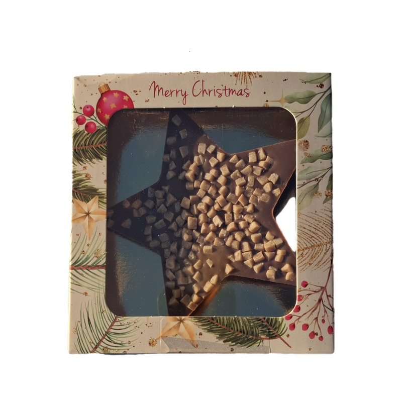 Kerstster chocolade met karamel zeezout Kerstster chocolade met karamel zeezout