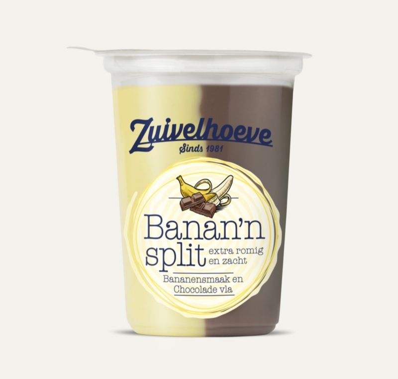 Zuivelhoeve bananen split 450gr tht18/2