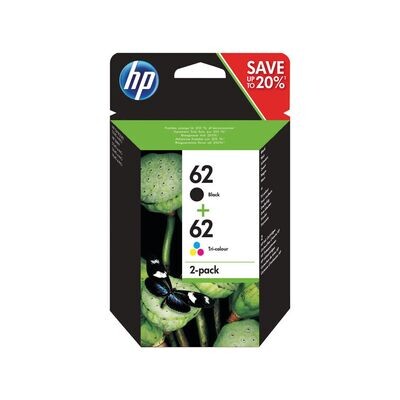 HP 62 Inkjet Cartridges Black and Tri-Colour