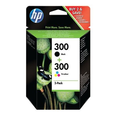 HP 300 Inkjet Cartridges 2-Pack Black and Tri-Colour