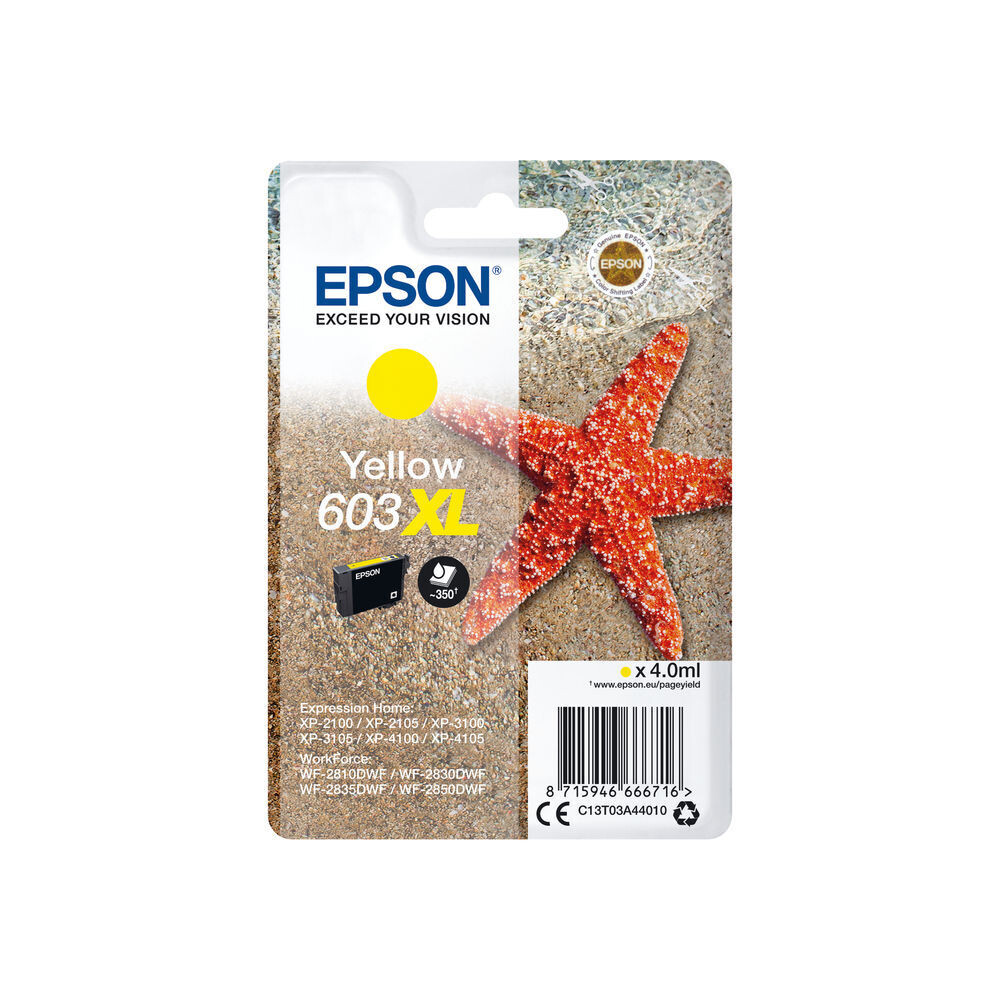 Epson 603XL Ink Cartridge High Yield Starfish Yellow