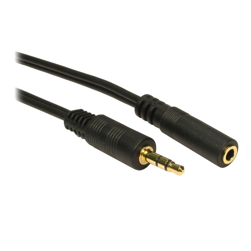 Basic 3.5mm M/F Stereo Plug 2m Black OEM Cable