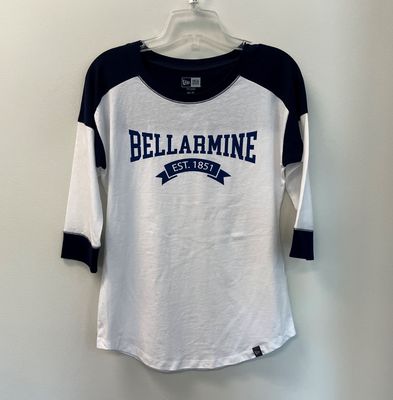 Ladies Heritage Blend 3/4-Sleeve White/Blue