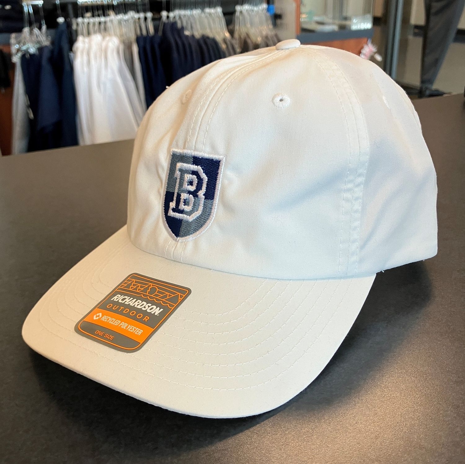 White Dad cap w/B Shield