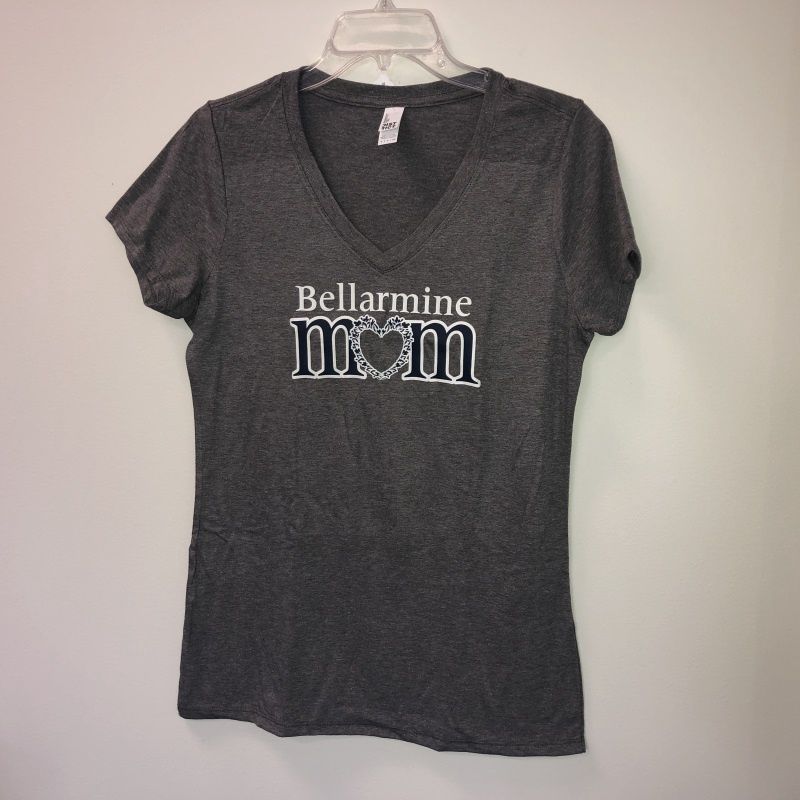 Ladies Grey Bell Mom Vneck T-shirt, Size: 2X-Large