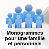 Création d'un monogramme pour une famille et création des monogrammes personnels