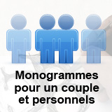 Création d'un monogramme pour un couple et création des deux monogrammes personnels