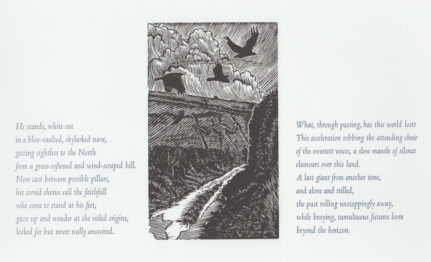 Stilled, with typeset poem