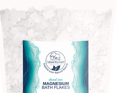 Natural Elephant Dead Sea Magnesium Bath Flakes, 8 oz