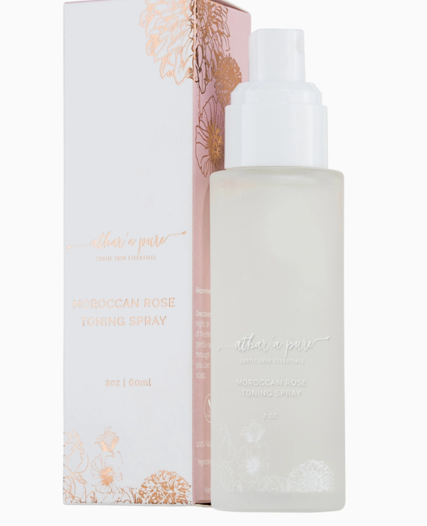 Athar'a Pure Moroccan Rose Toning Spray - Natural Rose Water Toner, 2oz