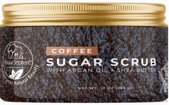 Natural Elephant Coffee Sugar Scrub, 10 oz