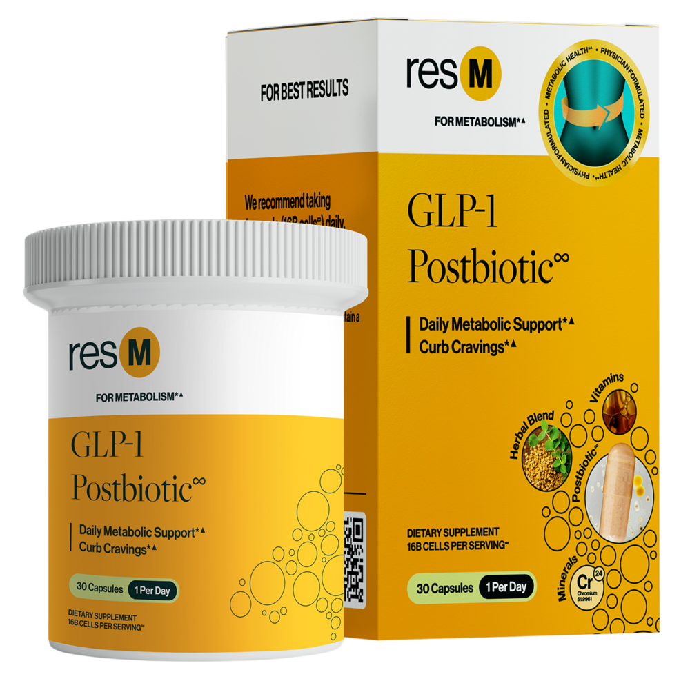 Resbiotic Nutrition PRO resM GLP-1 Support Postbiotic, 2-Pack of 30 Capsules