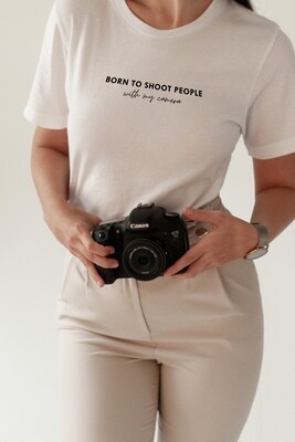 Born To Shoot People With My Camera, UNISEX Funny T-Shirt For Photographer, Cameraman, Videographer, Filmmaker, Gift Idea