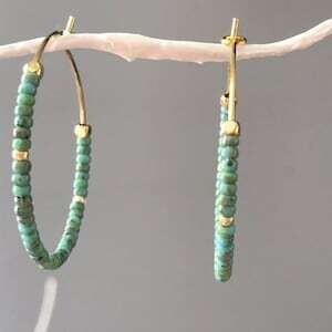 beaded hoop earrings