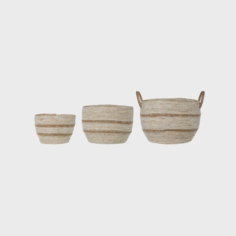 Striped Maize Baskets / Set of 3