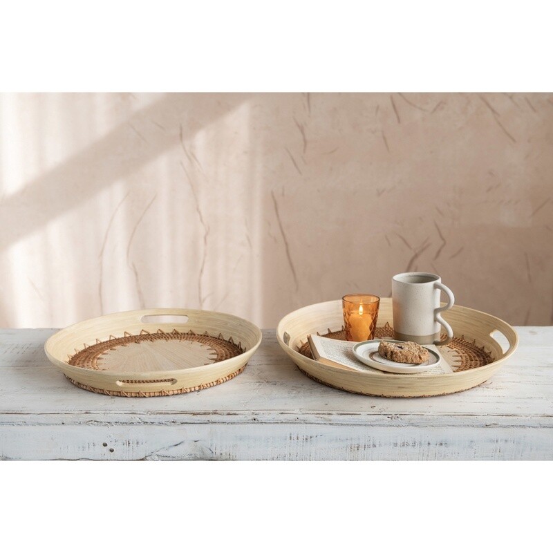 Decorative Tray w/ Handles / Set of 2