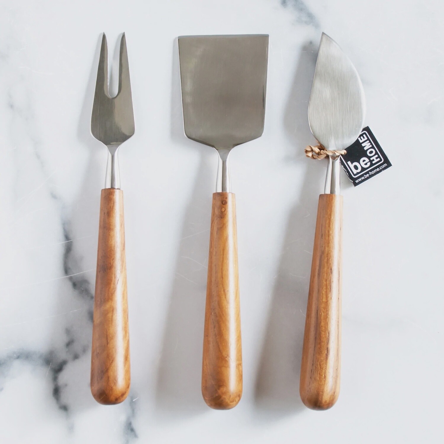Teak & Stainless Cheese Set