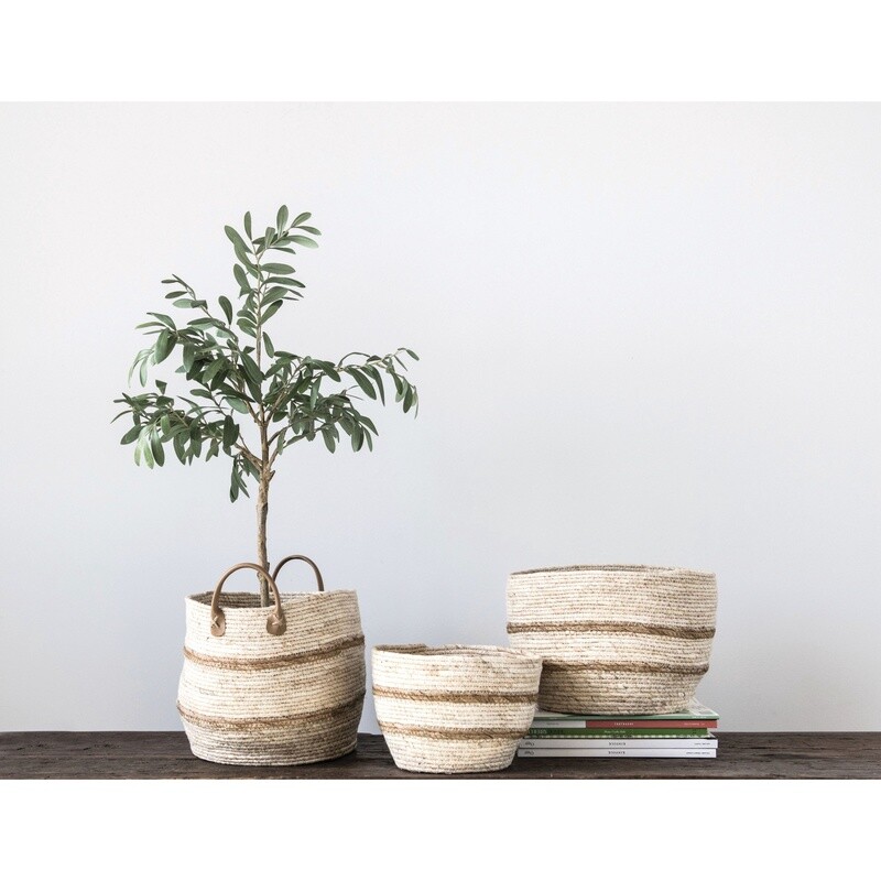 Striped Maize Baskets / Set of 3