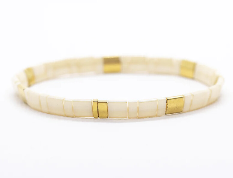 Coast + Cove Tila Bracelets, Colour: Coconut