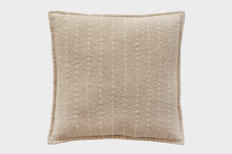 Hand Quilted Striped Cotton Pillow / Down Insert
