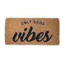 Natural Coir Doormat, Colour: Good Vibes Only