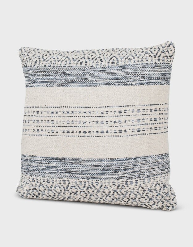 Handwoven Indigo Striped Pillow 20 x 20 / Down Insert