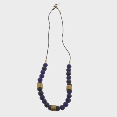 Cerro Necklace Glass Bead and Brass Cerro Necklace Glass Bead and Brass