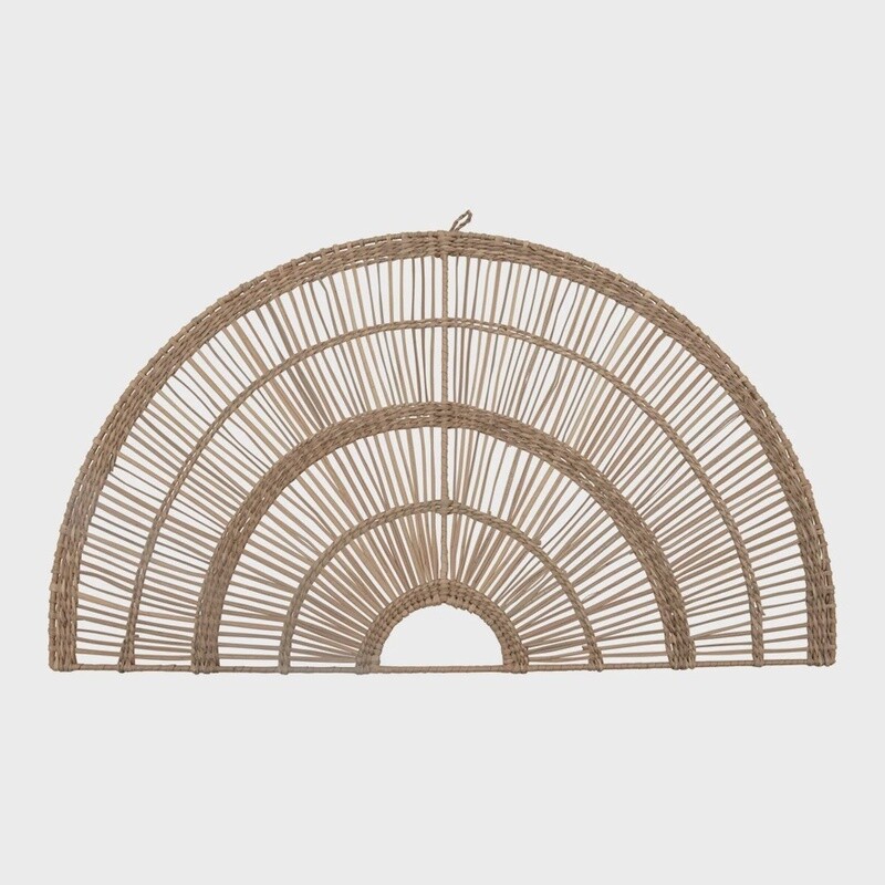 Hand Woven Water Hyacinth Fan Wall Decor