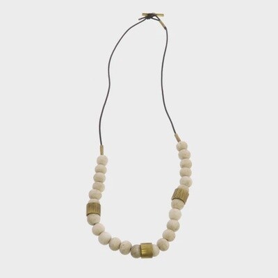 Cerro Necklace Glass Bead and Brass