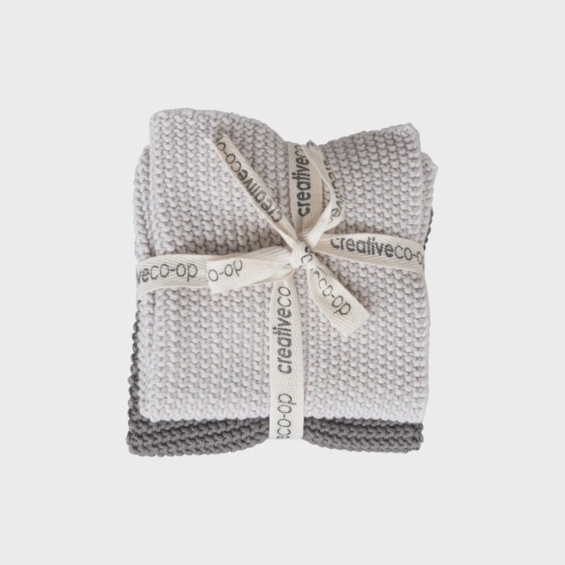 Cotton Knit Dish Cloths / Set of 2