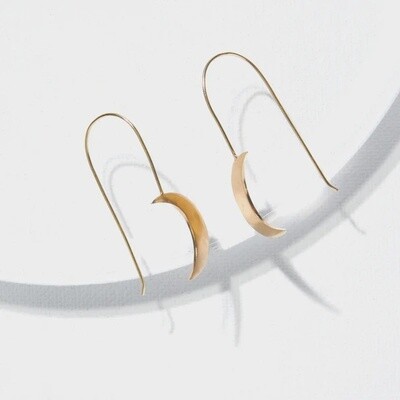 Brass Moon Threader Earrings