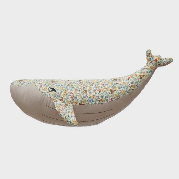 Plush Whale / Floral Print 24"