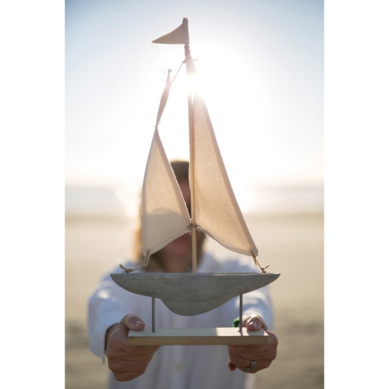 Model Sailboat / Cement & Fabric