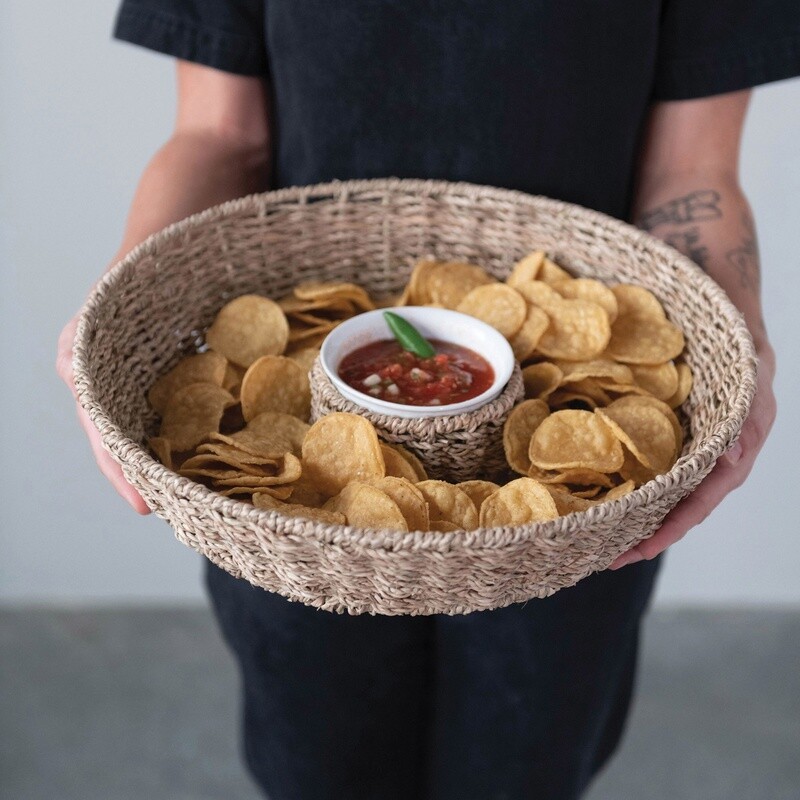 Hand-woven Seagrass Chip & Dip Basket