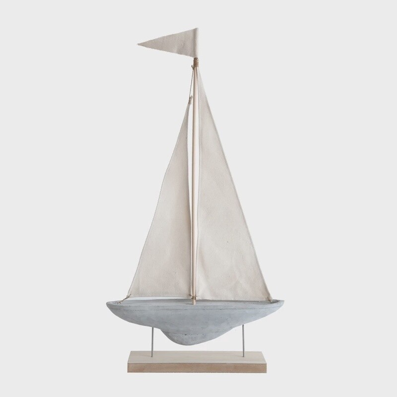 Model Sailboat / Cement & Fabric