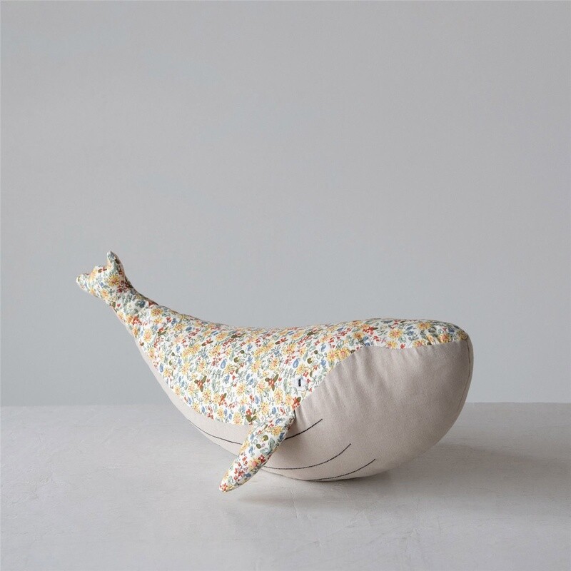 Plush Whale / Floral Print 24"