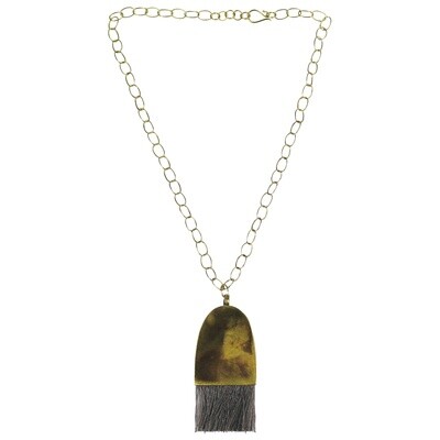 Cleo Tassel Pendant / Arch Grey & Brass